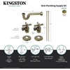 image:imageKingston Brass KPK206 Gourmet Scape Plumbing Supply Kit with 112 PTrap  12 IPS Inlet x 38 Comp Oulet Polished NickelAntique Brass