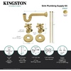 image:imageKingston Brass KPK206 Gourmet Scape Plumbing Supply Kit with 112 PTrap  12 IPS Inlet x 38 Comp Oulet Polished NickelBrushed Brass