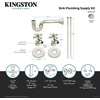image:imageKingston Brass KPK206 Gourmet Scape Plumbing Supply Kit with 112 PTrap  12 IPS Inlet x 38 Comp Oulet Polished NickelPolished Nickel