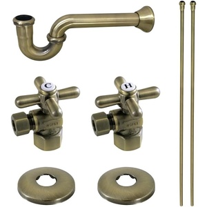 image:imageKingston Brass KPK206 Gourmet Scape Plumbing Supply Kit with 112 PTrap  12 IPS Inlet x 38 Comp Oulet Polished NickelAntique Brass