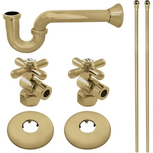 image:imageKingston Brass KPK206 Gourmet Scape Plumbing Supply Kit with 112 PTrap  12 IPS Inlet x 38 Comp Oulet Polished NickelBrushed Brass
