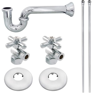 image:imageKingston Brass KPK206 Gourmet Scape Plumbing Supply Kit with 112 PTrap  12 IPS Inlet x 38 Comp Oulet Polished NickelPolished Chrome
