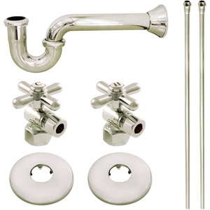 image:imageKingston Brass KPK206 Gourmet Scape Plumbing Supply Kit with 112 PTrap  12 IPS Inlet x 38 Comp Oulet Polished NickelPolished Nickel