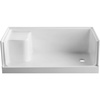 image:imageAqua Eden VTSB603221R Grenada 60 x 32 AntiSkid Single Threshold Shower Base with Seat Right Drain Hole White