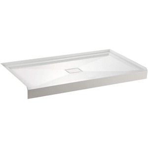 image:imageAqua Eden VTSB60325C Dominica 60 x 32 Single Threshold Shower Base with Center Drain Hole White