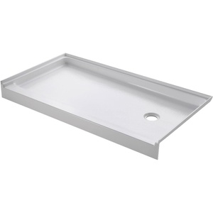 image:imageAqua Eden VTSB60326R Bonaire 60 x 32 AntiSkid Single Threshold Shower Base with Right Drain Hole White