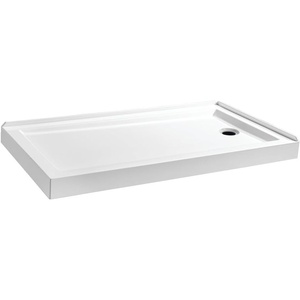 image:imageKingston Brass VTSB60324R 60 x 32 Acrylic Double Threshold Shower Base with Right Drain Glossy White