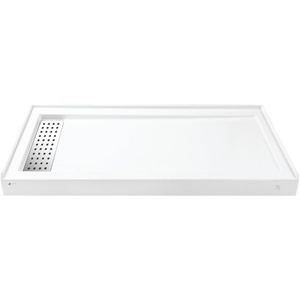 image:imageKingston Brass VTSB60325LT 60 x 32 AntiSkid Acrylic Shower Base with Left Drain Glossy White
