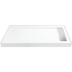 image:imageKingston Brass VTSB60325RT 60 x 32 AntiSkid Acrylic Shower Base with Right Drain Glossy White