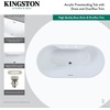 image:imageKingston Brass VT7DE552823C428 55 Acrylic Oval Double Ended Freestanding Tub with Drain Glossy WhiteBrushed NickelGlossy WhiteBrushed Nickel