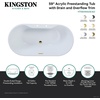 image:imageKingston Brass VT7DE593023C422 59 Acrylic Oval Double Ended Freestanding Tub with Drain Glossy WhitePolished BrassGlossy WhiteMatte Black