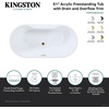 image:imageKingston Brass VTDE512823C427 51 Acrylic Oval Double Ended Freestanding Tub with Drain Glossy WhiteBrushed BrassGlossy WhiteMatte Black