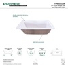 image:imageKingston Brass VTPN603220R 60Inch Acrylic DropIn Tub with Right Hand Drain WhiteWhite
