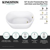 image:imageKingston Brass VTRS522928M0 52 Acrylic Oval Double Slipper Freestanding Tub with OverflowDrain Assembly Glossy WhiteMatte BlackGlossy WhiteAntique Brass