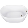 image:imageKingston Brass VTRS522928M0 52 Acrylic Oval Double Slipper Freestanding Tub with OverflowDrain Assembly Glossy WhiteMatte BlackGlossy WhiteAntique Brass