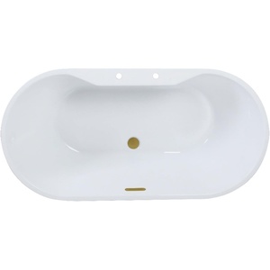 image:imageKingston Brass VT7DE593023C422 59 Acrylic Oval Double Ended Freestanding Tub with Drain Glossy WhitePolished BrassGlossy WhiteBrushed Brass