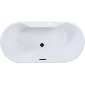 image:imageKingston Brass VT7DE593023C422 59 Acrylic Oval Double Ended Freestanding Tub with Drain Glossy WhitePolished BrassGlossy WhiteMatte Black