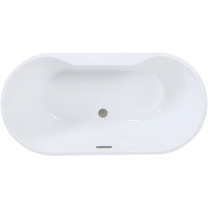 image:imageKingston Brass VTDE512823C427 51 Acrylic Oval Double Ended Freestanding Tub with Drain Glossy WhiteBrushed BrassGlossy WhiteBrushed Nickel
