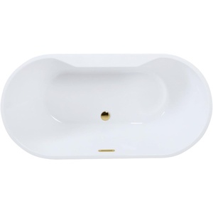 image:imageKingston Brass VTDE512823C427 51 Acrylic Oval Double Ended Freestanding Tub with Drain Glossy WhiteBrushed BrassGlossy WhitePolished Brass