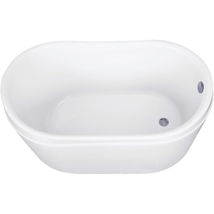 image:imageKingston Brass VTRS522928M0 52 Acrylic Oval Double Slipper Freestanding Tub with OverflowDrain Assembly Glossy WhiteMatte BlackGlossy WhiteBrushed Nickel