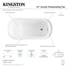image:imageAqua Eden VTOV512925S 51Inch Acrylic Freestanding Tub with Seat and Drain Glossy White