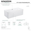 image:imageKINGSTON BRASS VTDE673321 67Inch Contemporary Freestanding Acrylic Bathtub WhiteVTDE673321