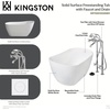 image:imageKingston Brass KRTSS5130266K2 51 Solid Surface Oval Single Slipper Freestanding Tub with Faucet Combo and Drain Polished BrassMatte Black