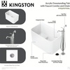 image:imageKingston Brass KTSQ4727131AL 47 Acrylic Rectangular BacktoWall Freestanding Tub with Faucet and Drain Glossy WhitePolished Chrome
