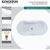 image:imageKingston Brass VT7DE512823C420 51 Acrylic Oval Double Ended Freestanding Tub with Drain Glossy WhiteMatte BlackGlossy WhiteMatte Black