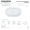 image:imageKingston Brass VTDE533023 Aqua Eden 53Inch Acrylic Double Ended Freestanding Tub with Center Drain White