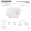 image:imageKingston Brass VTOV593425S 59Inch Acrylic Freestanding Tub with Drain Glossy White