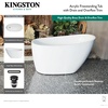 image:imageKingston Brass VTRS482627C310 48 Acrylic Oval Single Slipper Freestanding Tub with Drain Glossy WhiteMatte Black