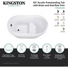 image:imageKingston Brass VTRS523030M8 52 Acrylic Oval Single Slipper Freestanding Tub with OverflowDrain Assembly and Integral Seat Glossy WhiteBrushed NickelGlossy WhiteBrushed Brass