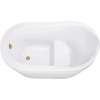 image:imageKingston Brass VTRS523030M8 52 Acrylic Oval Single Slipper Freestanding Tub with OverflowDrain Assembly and Integral Seat Glossy WhiteBrushed NickelGlossy WhitePolished Brass