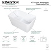 image:imageKingston Brass VTSQ473026S Aqua Eden 47 Acrylic Freestanding Tub with Drain and Integrated Seat Glossy White