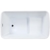 image:imageKingston Brass VTSQ473026S Aqua Eden 47 Acrylic Freestanding Tub with Drain and Integrated Seat Glossy White