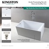 image:imageKingston Brass VTSQ512823C418 51 Acrylic Rectangular Double Ended Freestanding Tub with Drain Glossy WhiteBrushed NickelGlossy WhiteBrushed Brass