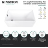 image:imageKingston Brass VTSQ512823C418 51 Acrylic Rectangular Double Ended Freestanding Tub with Drain Glossy WhiteBrushed NickelGlossy WhitePolished Brass