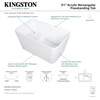 image:imageKingston Brass VTSQ513226S Aqua Eden 51 Acrylic Freestanding Tub with Drain and Integrated Seat Glossy White