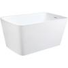 image:imageKingston Brass VTSQ513226S Aqua Eden 51 Acrylic Freestanding Tub with Drain and Integrated Seat Glossy White