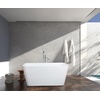 image:imageKingston Brass VTSQ553226S Aqua Eden 55 Acrylic Freestanding Tub with Drain and Integrated Seat Glossy White