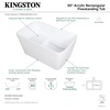 image:imageKingston Brass VTSQ553226S Aqua Eden 55 Acrylic Freestanding Tub with Drain and Integrated Seat Glossy White