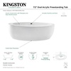 image:imageVTOV733623JN 72Inch Oval Acrylic Freestanding Tub with Drain Glossy White