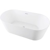 image:imageKingston Brass VTOV543023 Aqua Eden 54Inch Acrylic Double Ended Freestanding Tub with Center Drain White