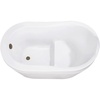 image:imageKingston Brass VTRS523030M8 52 Acrylic Oval Single Slipper Freestanding Tub with OverflowDrain Assembly and Integral Seat Glossy WhiteBrushed NickelGlossy WhiteAntique Brass