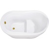 image:imageKingston Brass VTRS523030M8 52 Acrylic Oval Single Slipper Freestanding Tub with OverflowDrain Assembly and Integral Seat Glossy WhiteBrushed NickelGlossy WhiteBrushed Brass