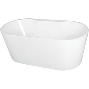 image:imageAqua Eden VT7DE552823 55Inch Acrylic Freestanding Tub with Deck for Faucet Installation White