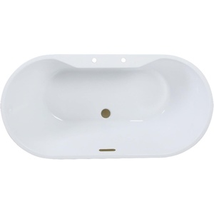 image:imageKingston Brass VT7DE512823C420 51 Acrylic Oval Double Ended Freestanding Tub with Drain Glossy WhiteMatte BlackGlossy WhiteAntique Brass