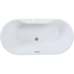 image:imageKingston Brass VT7DE512823C420 51 Acrylic Oval Double Ended Freestanding Tub with Drain Glossy WhiteMatte BlackGlossy WhiteBrushed Nickel