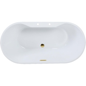 image:imageKingston Brass VT7DE512823C420 51 Acrylic Oval Double Ended Freestanding Tub with Drain Glossy WhiteMatte BlackGlossy WhitePolished Brass